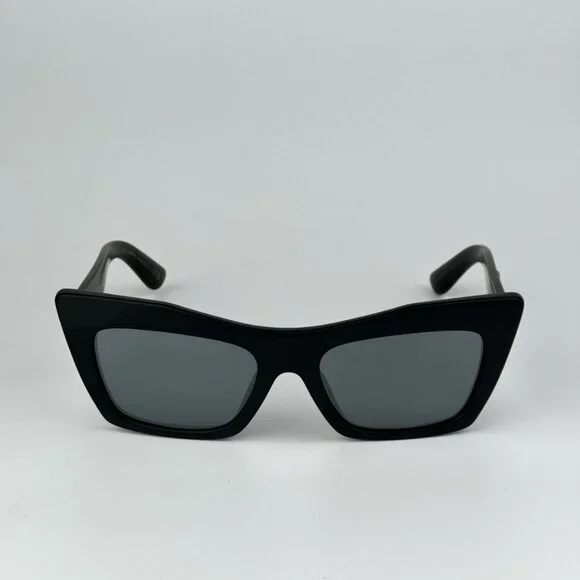 D&G DG4435 25256G BRAND NEW Sunglasses Matte Black Gray Mirrored Cat Eye Women